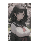 清純なセーラー服で甘やかす彼女（個別スタンプ：9）