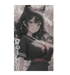 清純なセーラー服で甘やかす彼女（個別スタンプ：12）