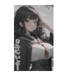 清純なセーラー服で甘やかす彼女（個別スタンプ：16）