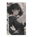 清純なセーラー服で甘やかす彼女（個別スタンプ：17）