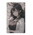 清純なセーラー服の女の子の日常用語2（個別スタンプ：24）