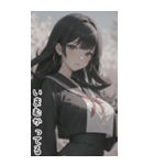 清純なセーラー服の女の子の日常用語2（個別スタンプ：26）