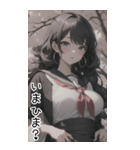 清純なセーラー服の女の子の日常用語2（個別スタンプ：30）