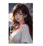 月下セーラー服で彼女を甘やかす（個別スタンプ：2）