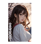 月下セーラー服で彼女を甘やかす（個別スタンプ：7）
