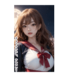 月下セーラー服で彼女を甘やかす（個別スタンプ：18）