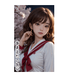 月下セーラー服で彼女を甘やかす（個別スタンプ：35）