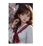 月下セーラー服の女の子の日常用語2（個別スタンプ：30）