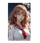 月下セーラー服の女の子の日常用語2（個別スタンプ：35）