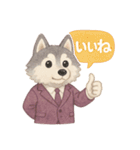 INTJ×ハスキー犬の感情スタンプ（個別スタンプ：3）