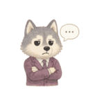 INTJ×ハスキー犬の感情スタンプ（個別スタンプ：4）