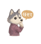 INTJ×ハスキー犬の感情スタンプ（個別スタンプ：14）