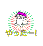 【動く】ピンクおかっぱ猫たま(日本語版)（個別スタンプ：5）