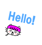【動く】ピンクおかっぱ猫たま(英語版)（個別スタンプ：2）