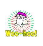 【動く】ピンクおかっぱ猫たま(英語版)（個別スタンプ：5）