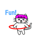 【動く】ピンクおかっぱ猫たま(英語版)（個別スタンプ：7）