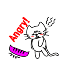 【動く】ピンクおかっぱ猫たま(英語版)（個別スタンプ：8）