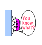 【動く】ピンクおかっぱ猫たま(英語版)（個別スタンプ：9）