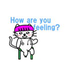 【動く】ピンクおかっぱ猫たま(英語版)（個別スタンプ：11）