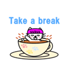 【動く】ピンクおかっぱ猫たま(英語版)（個別スタンプ：13）