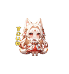 華麗なるキツネ耳巫女（個別スタンプ：30）