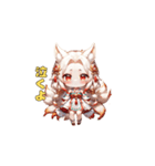 華麗なるキツネ耳巫女（個別スタンプ：34）