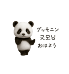 ちびもふパンダと♡韓国語でおしゃべり（個別スタンプ：1）