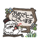 シロフクロウ×木製吹き出しスタンプ（個別スタンプ：19）