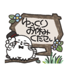 シロフクロウ×木製吹き出しスタンプ（個別スタンプ：34）