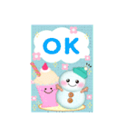 BIGかわいい♥雪だるまの年末年始お正月16.（個別スタンプ：2）