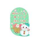 BIGかわいい♥雪だるまの年末年始お正月16.（個別スタンプ：3）