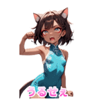 スポーツキャットちゃん チャイナVer2 BIG（個別スタンプ：9）