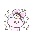 ヘアバンド。シュールなミニうさぎ（個別スタンプ：21）