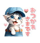 デニムキャスケット♡サバトラ子猫 (優しさ（個別スタンプ：5）