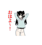 【動く】変な踊りガールズ（個別スタンプ：1）