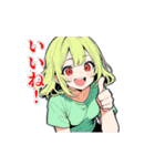 【動く】変な踊りガールズ（個別スタンプ：14）