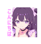 パープルラブリーガールスタンプ（個別スタンプ：3）
