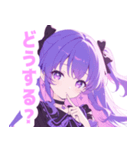 パープルラブリーガールスタンプ（個別スタンプ：6）