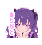 パープルラブリーガールスタンプ（個別スタンプ：10）