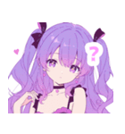 パープルラブリーガールスタンプ（個別スタンプ：12）