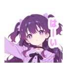 パープルラブリーガールスタンプ（個別スタンプ：14）
