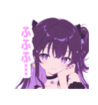 パープルラブリーガールスタンプ（個別スタンプ：22）