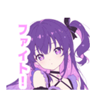 パープルラブリーガールスタンプ（個別スタンプ：27）