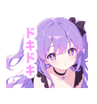 パープルラブリーガールスタンプ（個別スタンプ：35）