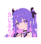 パープルラブリーガールスタンプ（個別スタンプ：39）