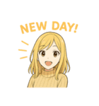 可愛い彼女の毎日スタンプ（英語ver）（個別スタンプ：9）