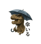 【梅雨入り】雨の日のティラノサウルス恐竜（個別スタンプ：14）