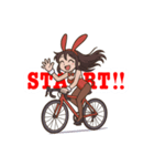 ロードバイクに乗るバニーガールスタンプ（個別スタンプ：1）