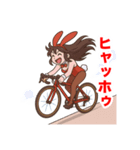ロードバイクに乗るバニーガールスタンプ（個別スタンプ：3）