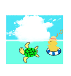 白猫の頭の上で生まれたひよこLINEスタンプ（個別スタンプ：5）